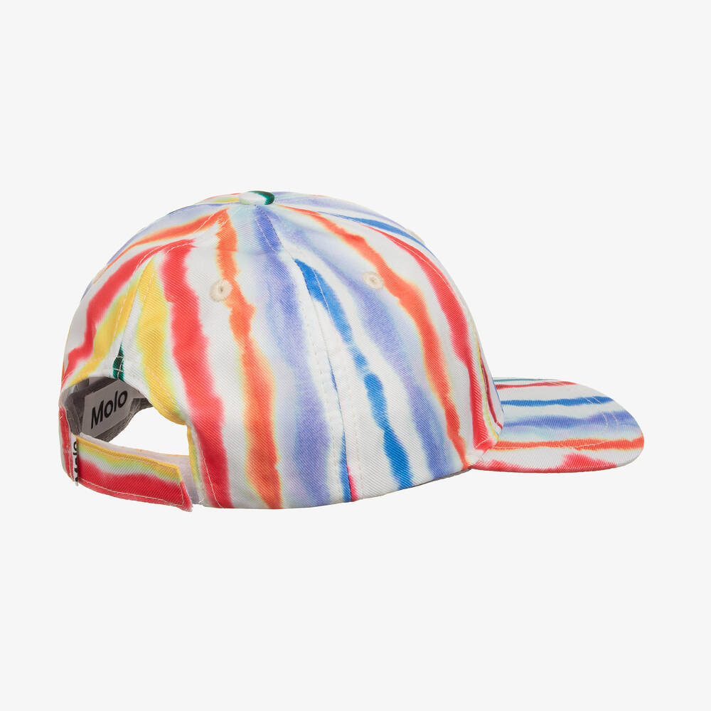 Molo-Girls Ivory Multicoloured Stripe Cap | Childrensalon Outlet