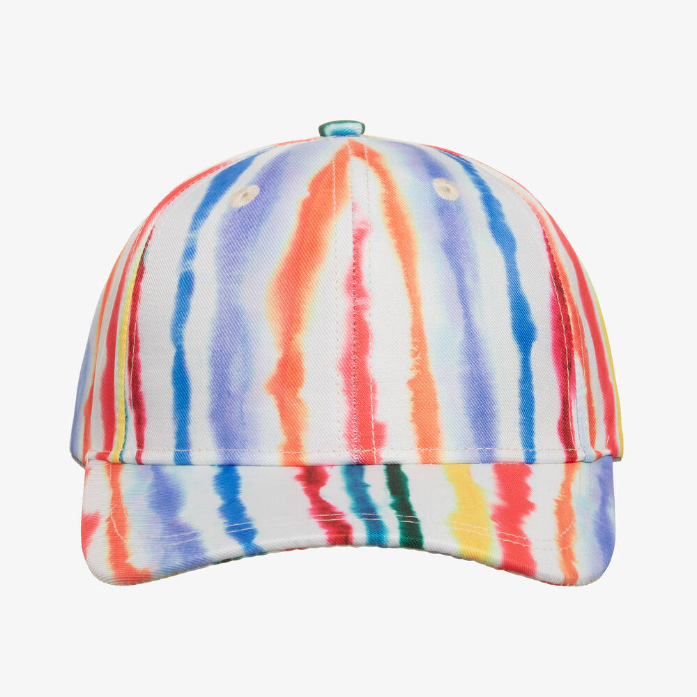 Molo-Girls Ivory Multicoloured Stripe Cap | Childrensalon Outlet