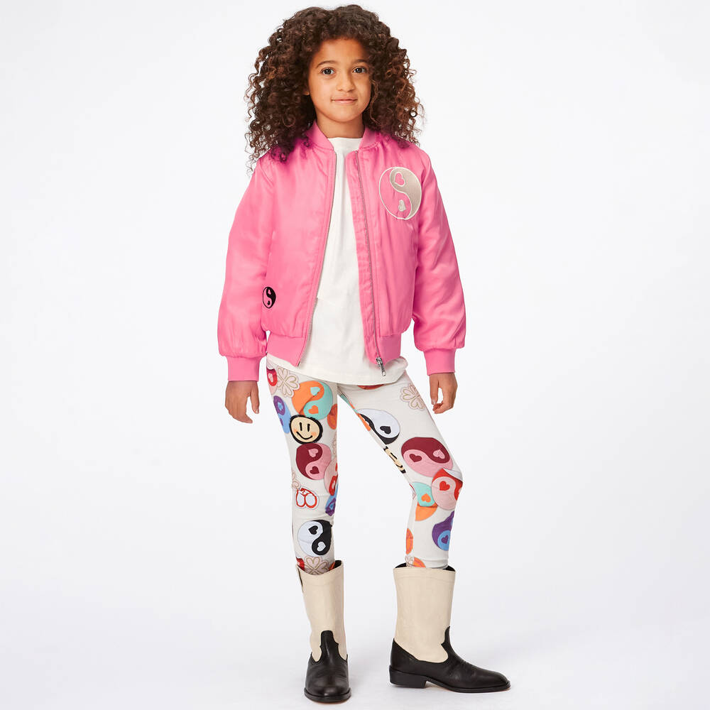 Molo-ليغنز قطن عضوي جيرسي لون عاجي للبنات | Childrensalon Outlet