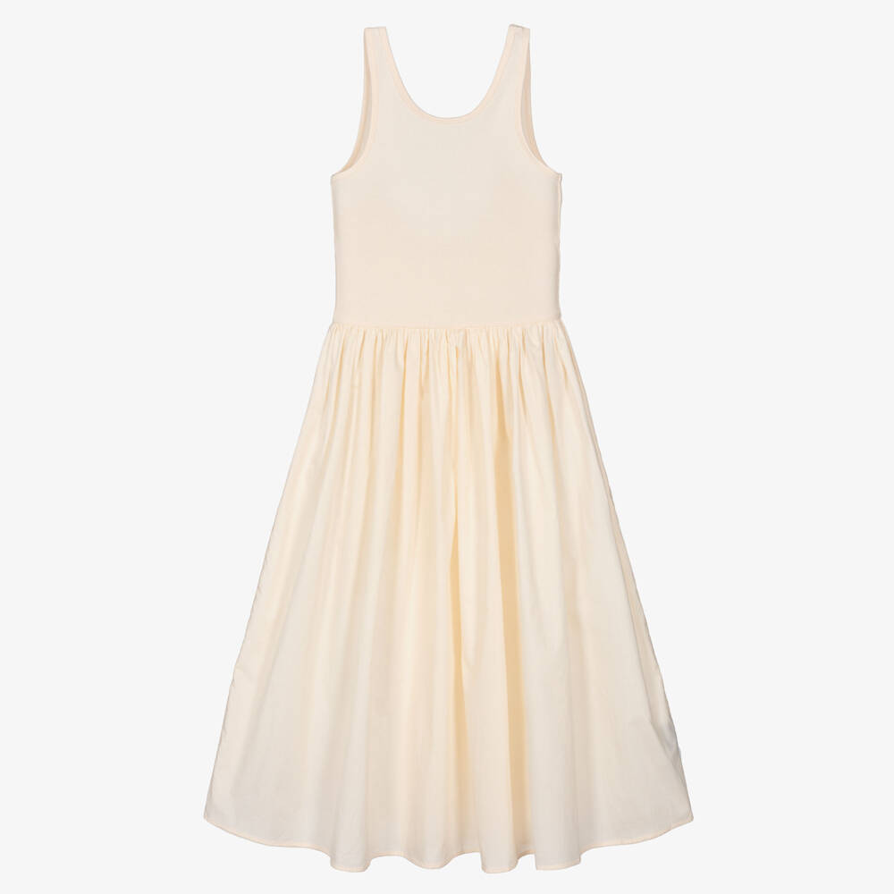Molo-Girls Ivory Organic Cotton Sleeveless Dress | Childrensalon Outlet