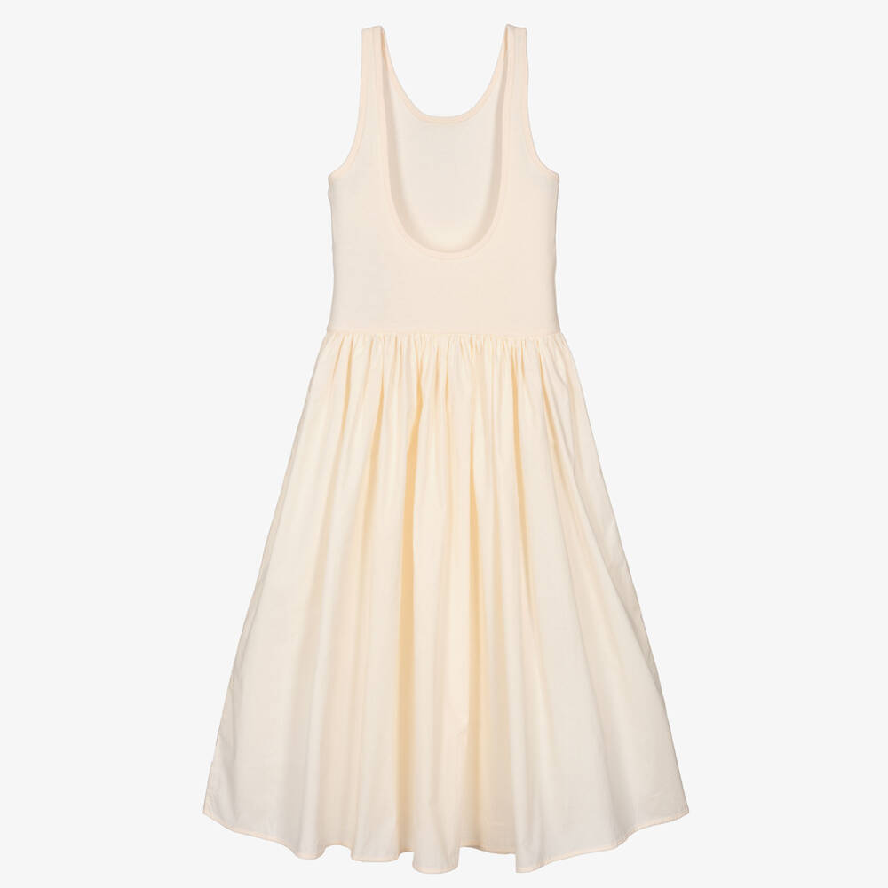 Molo-Girls Ivory Organic Cotton Sleeveless Dress | Childrensalon Outlet