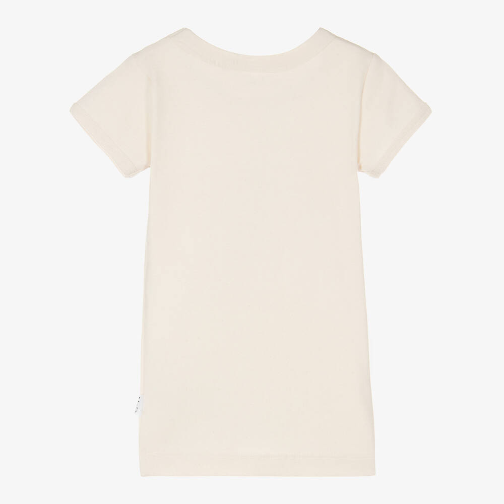 Molo-Girls Ivory Organic Cotton T-Shirt | Childrensalon Outlet