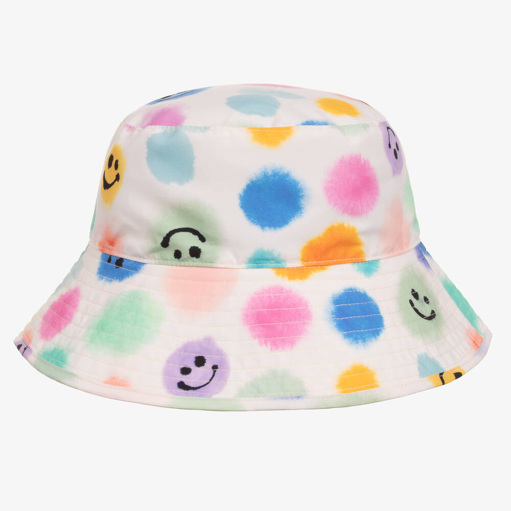 Molo-Girls Ivory Painted Dots Bucket Hat (UPF50+) | Childrensalon Outlet