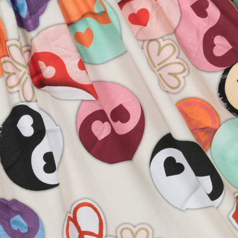 Molo-Girls Ivory Peace Organic Cotton Dress | Childrensalon Outlet