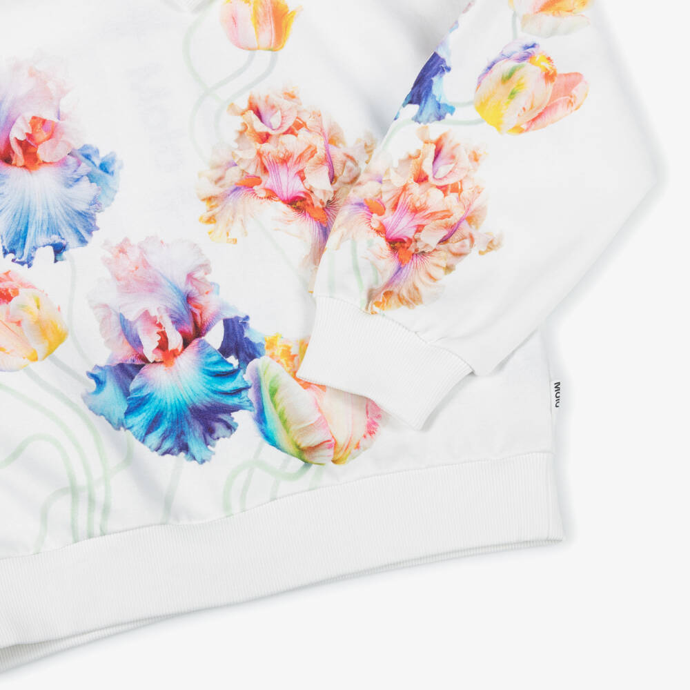 Molo-Girls Ivory Petals Cotton Top | Childrensalon Outlet