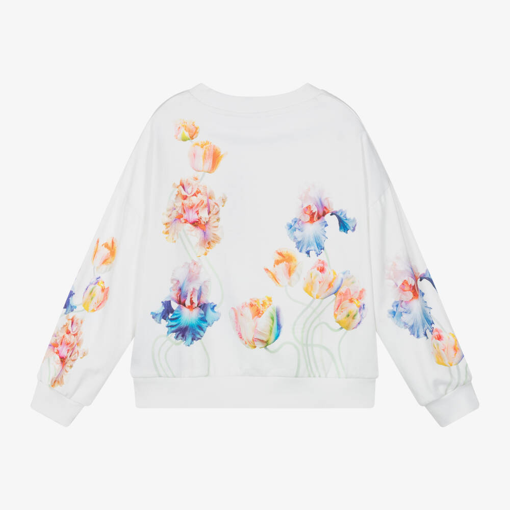 Molo-Girls Ivory Petals Cotton Top | Childrensalon Outlet