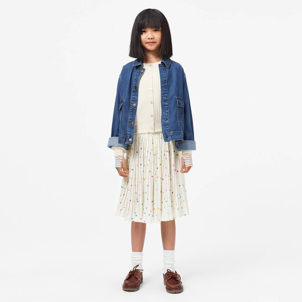 Molo-Кремовая юбка с принтом сердец для девочек | Childrensalon Outlet