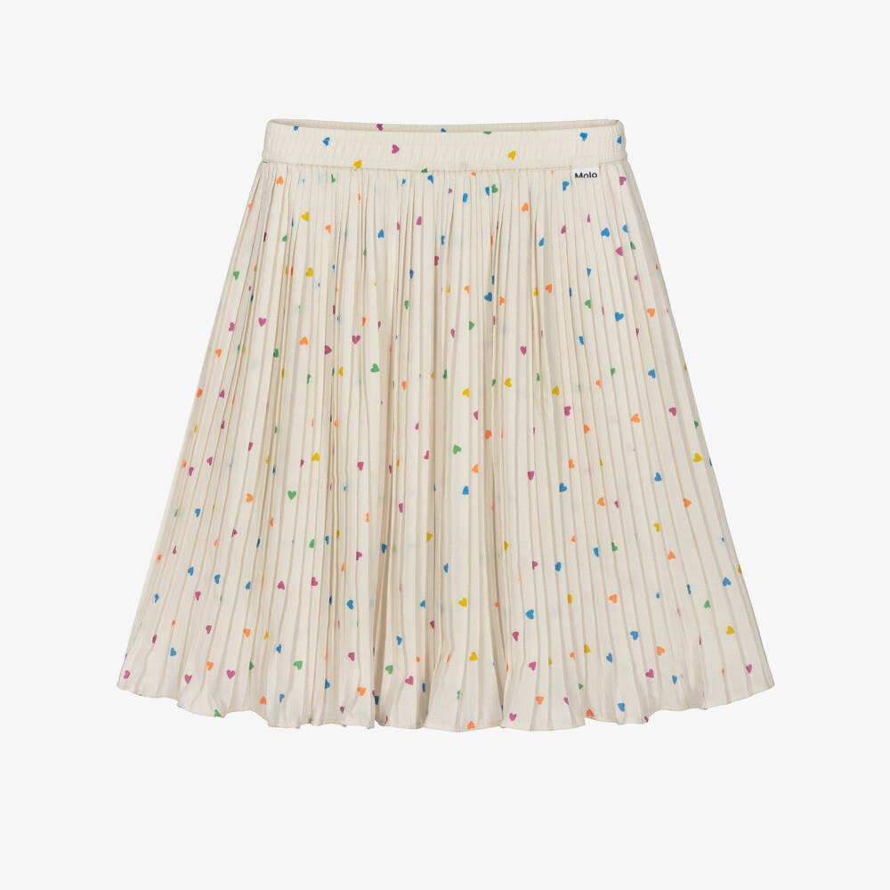 Molo-Кремовая юбка с принтом сердец для девочек | Childrensalon Outlet