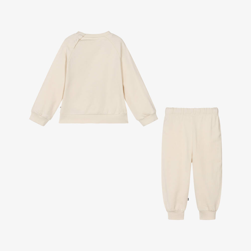 Molo-Girls Ivory & Sage Heart Tracksuit | Childrensalon Outlet