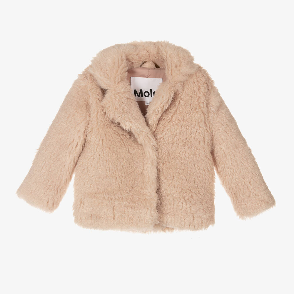 Molo - Girls Ivory Sherpa Jacket | Childrensalon