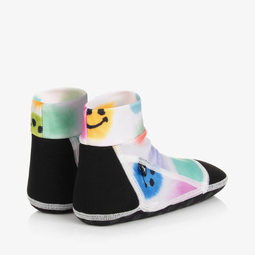 Molo-Girls Ivory Smiling Face Aqua Shoes | Childrensalon Outlet