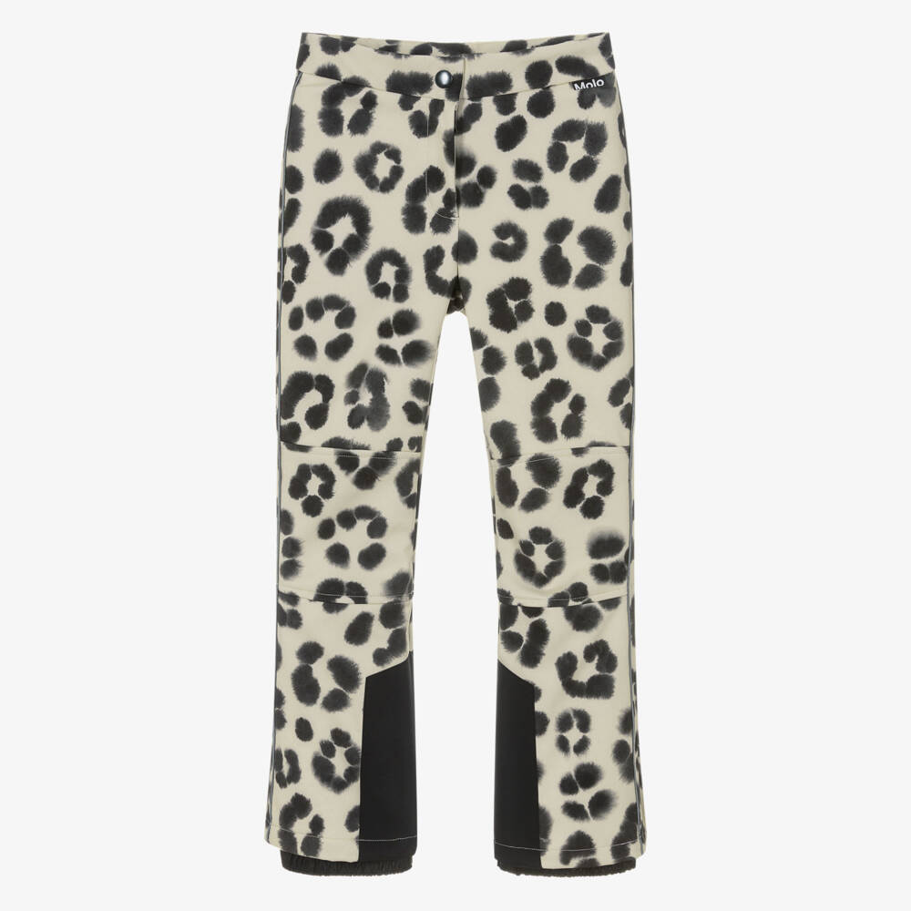 Molo-Кремовые лыжные брюки Снежный леопард для девочек | Childrensalon Outlet