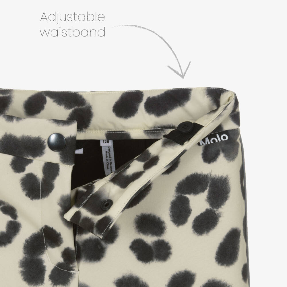 Molo-Кремовые лыжные брюки Снежный леопард для девочек | Childrensalon Outlet
