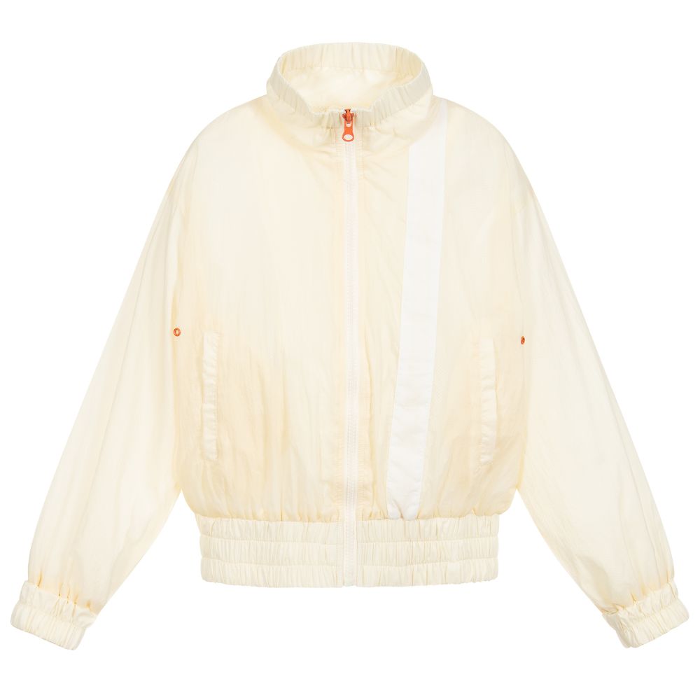 Molo - Girls Ivory Zip-Up Jacket | Childrensalon