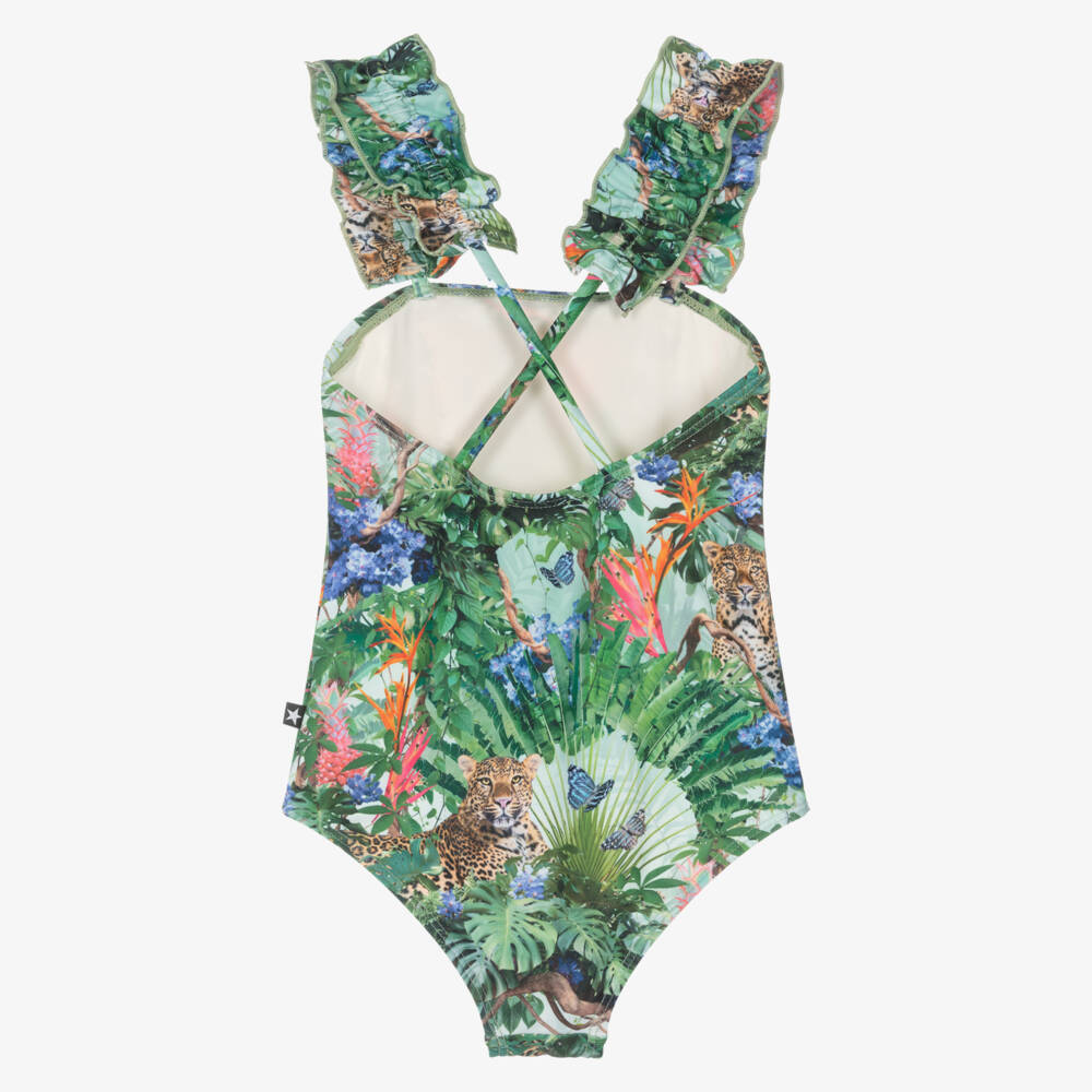 Molo-Купальник с воланами джунглево-зеленый для девочек | Childrensalon Outlet