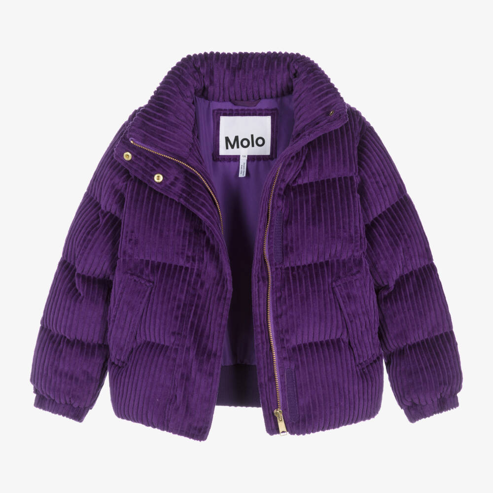 Molo-Girls Lavender Corded Puffer Coat | Childrensalon Outlet