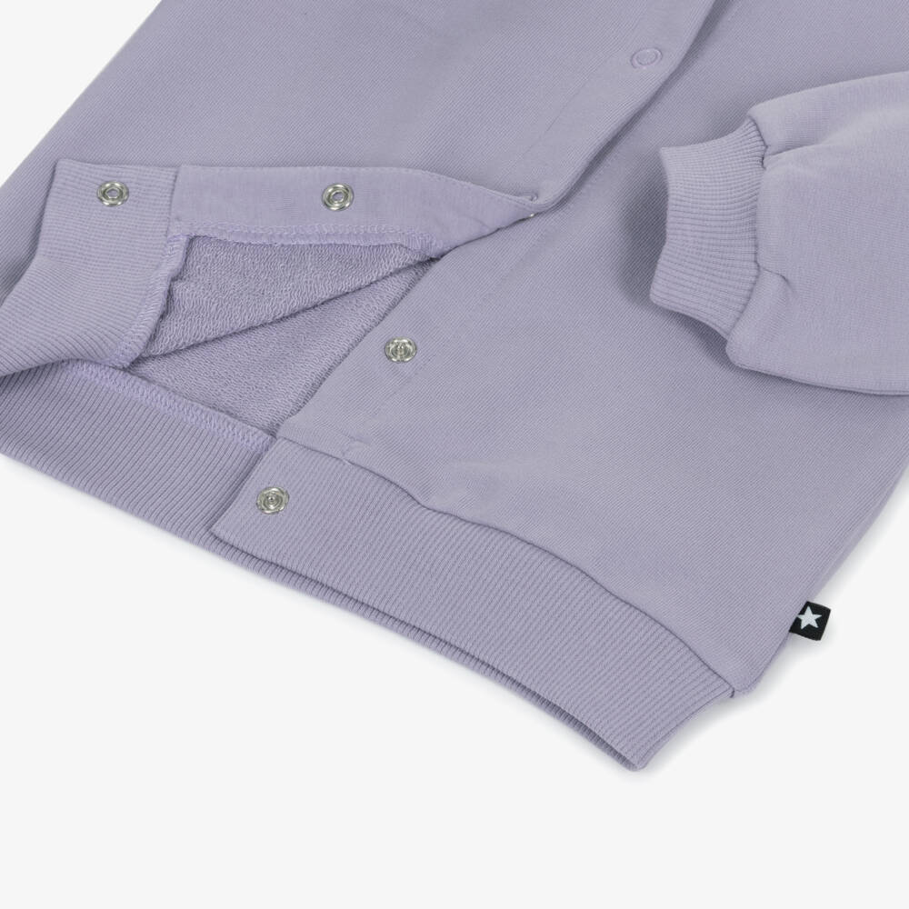 Molo-كارديغان قطن بنفسجي مزين بالكشكش للبنات | Childrensalon Outlet