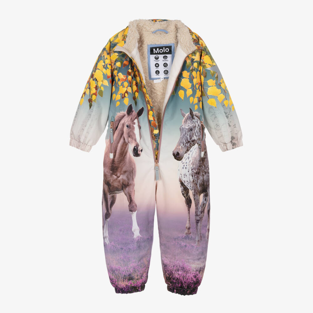 Molo-Зимний костюм для девочек лавандовый с лошадками | Childrensalon Outlet