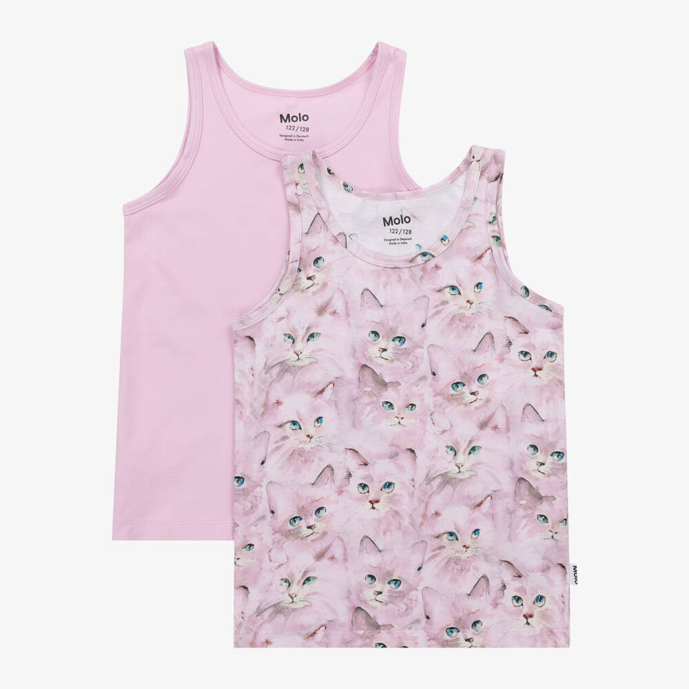 Molo-Girls Lavender Kitten Vest Duo | Childrensalon Outlet