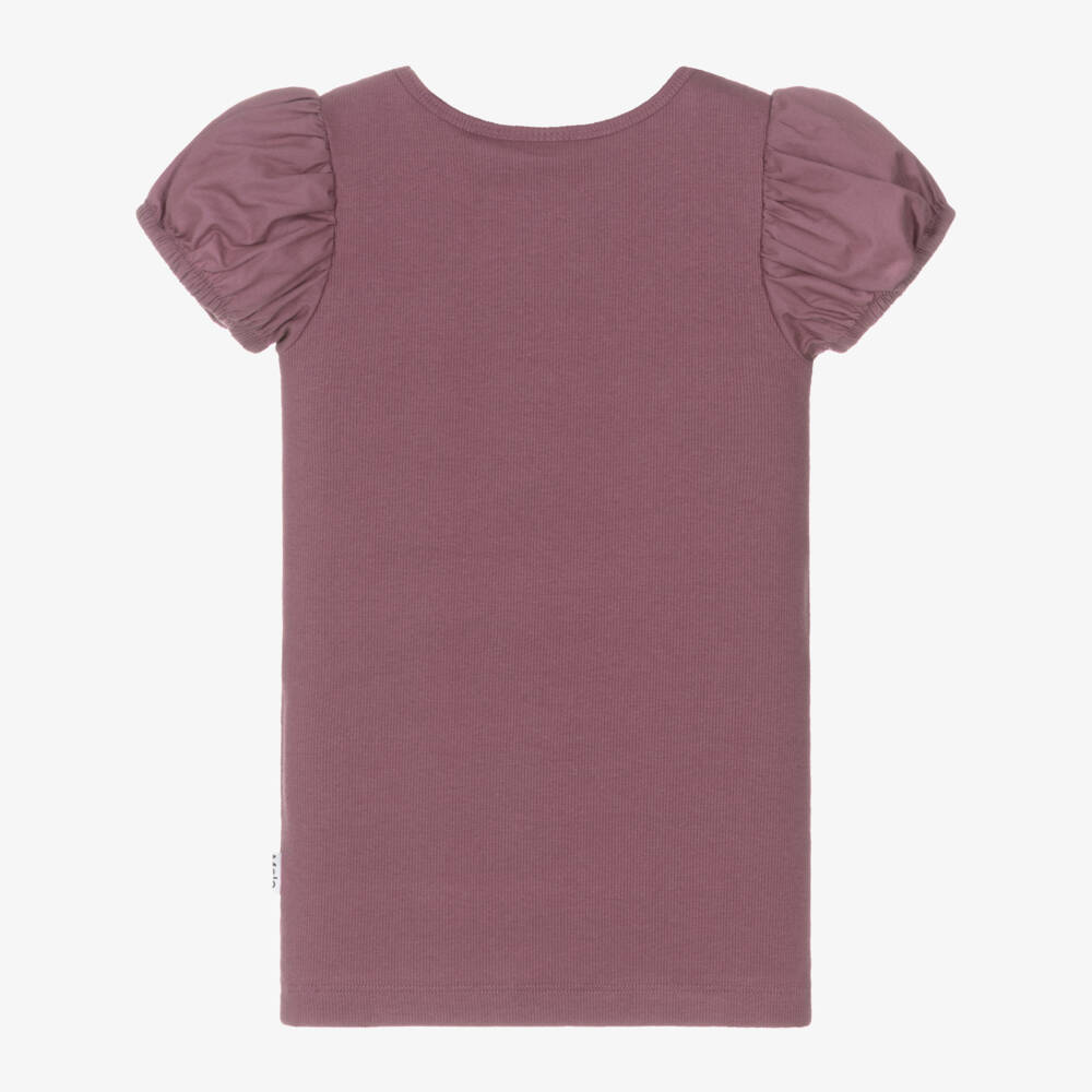 Molo-Girls Lavender Puff Sleeve Top | Childrensalon Outlet