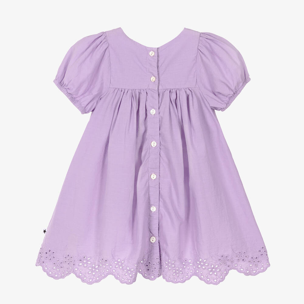 Molo-Girls Lavender Purple Organic Cotton Dress | Childrensalon Outlet