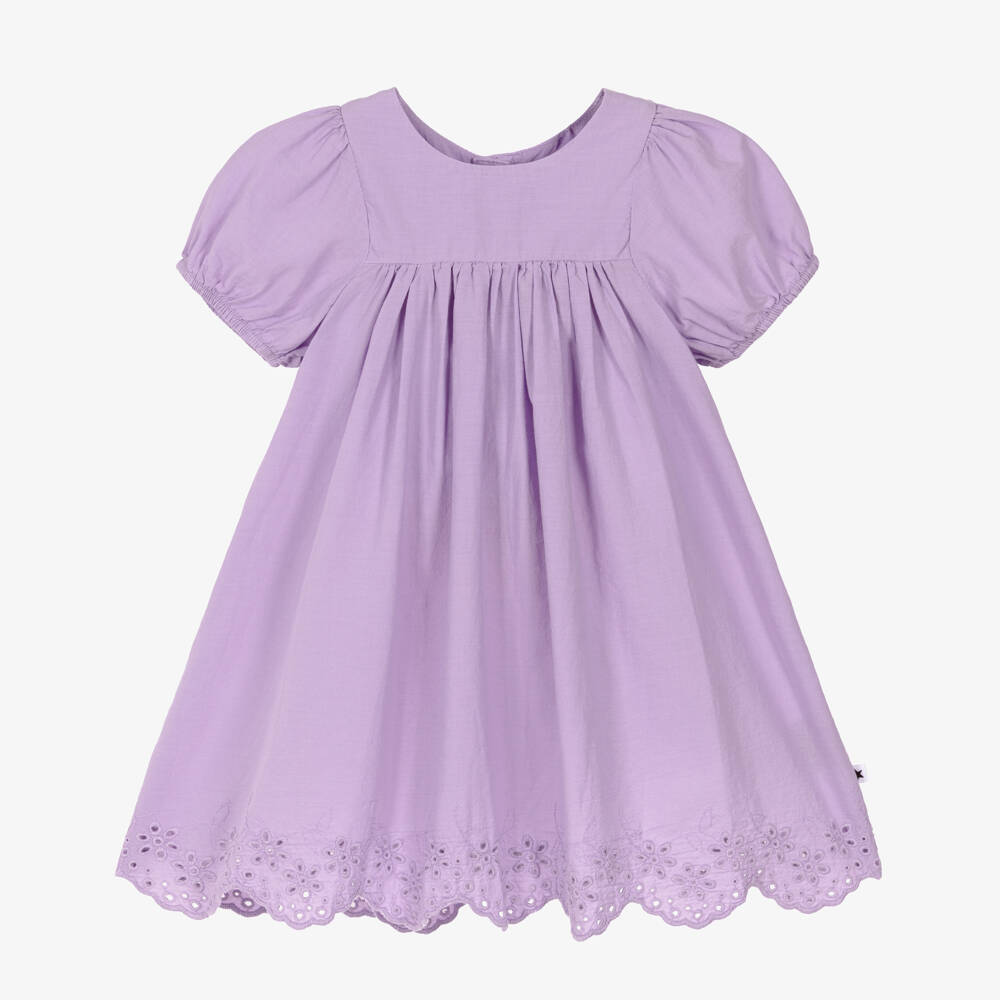 Molo-Girls Lavender Purple Organic Cotton Dress | Childrensalon Outlet