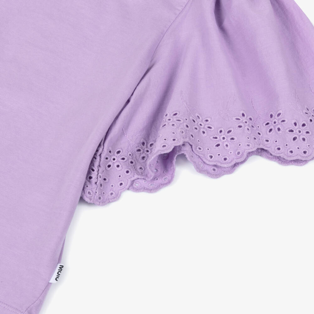 Molo-Girls Lavender Purple Organic Cotton T-Shirt | Childrensalon Outlet