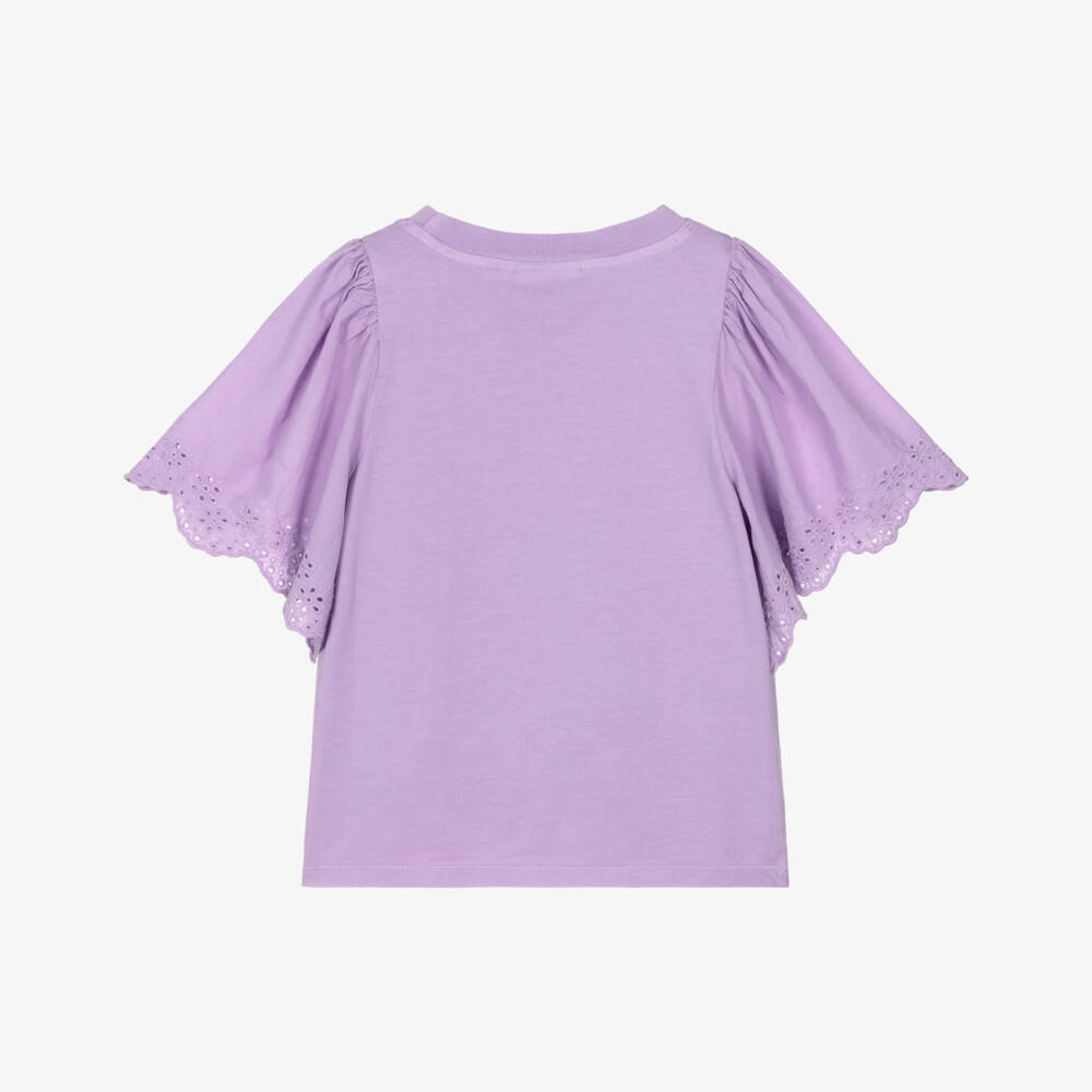 Molo-Girls Lavender Purple Organic Cotton T-Shirt | Childrensalon Outlet