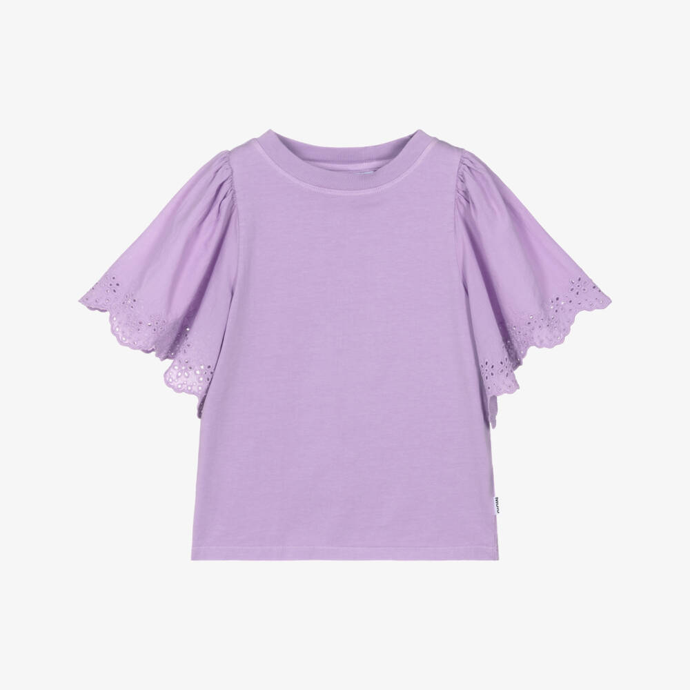 Molo-Girls Lavender Purple Organic Cotton T-Shirt | Childrensalon Outlet