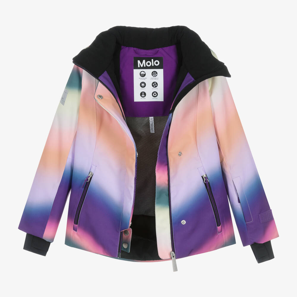 Molo-Girls Lavender Wavy Winter Jacket | Childrensalon Outlet
