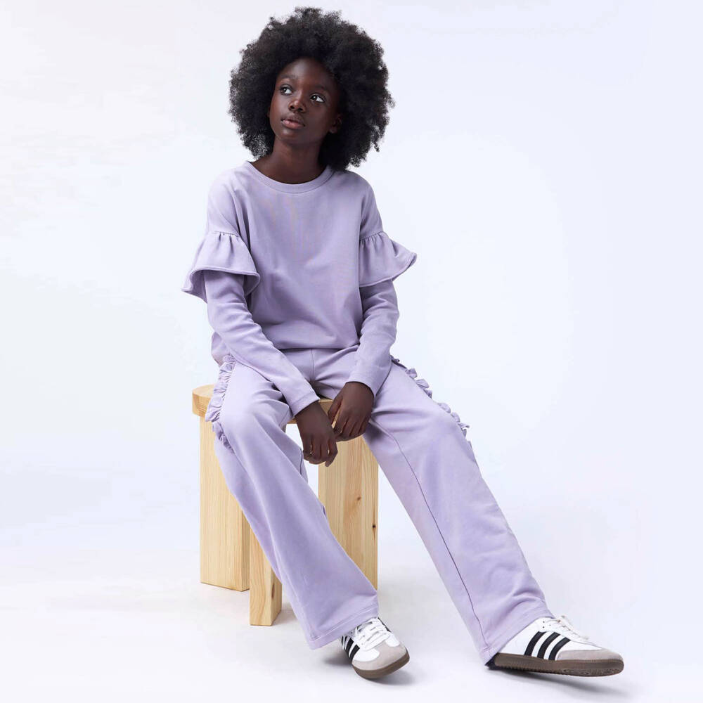 Molo-بنطلون قطني واسع الساق بلون الخزامى للبنات | Childrensalon Outlet