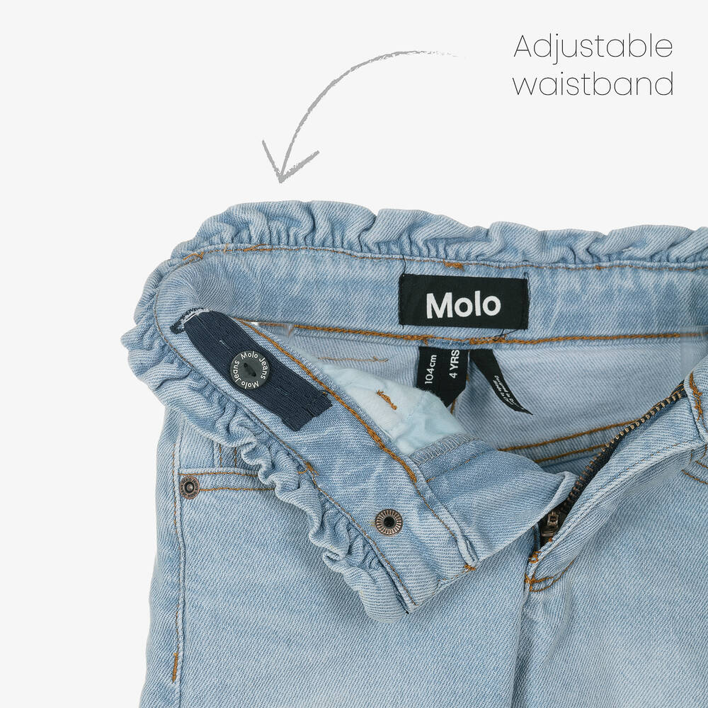 Molo-Girls Light Blue Denim Jeans | Childrensalon Outlet