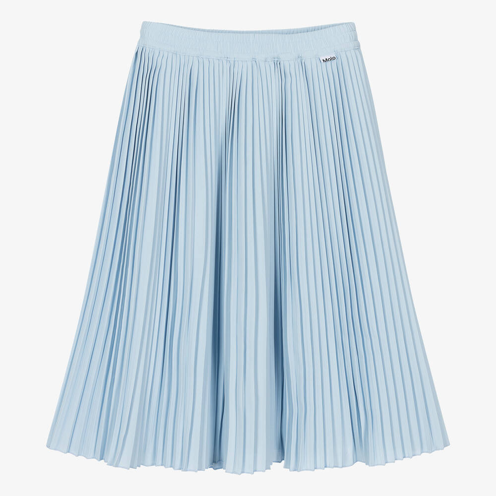 Molo-Girls Light Blue Pleated Skirt | Childrensalon Outlet