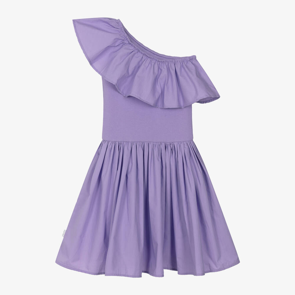 Molo-Girls Lilac Asymmetric Ruffle Dress | Childrensalon Outlet