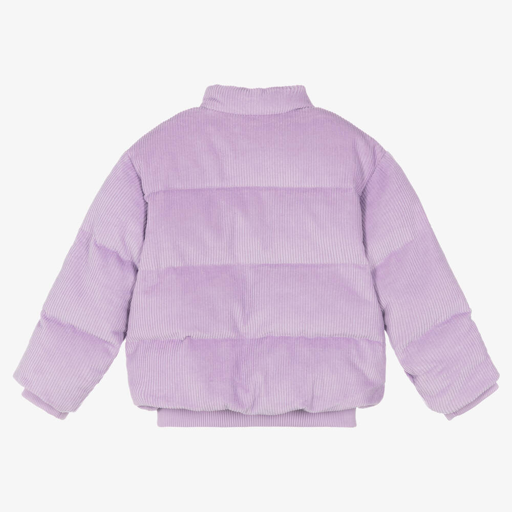 Molo Girls Lilac Cotton Corduroy Puffer Jacket