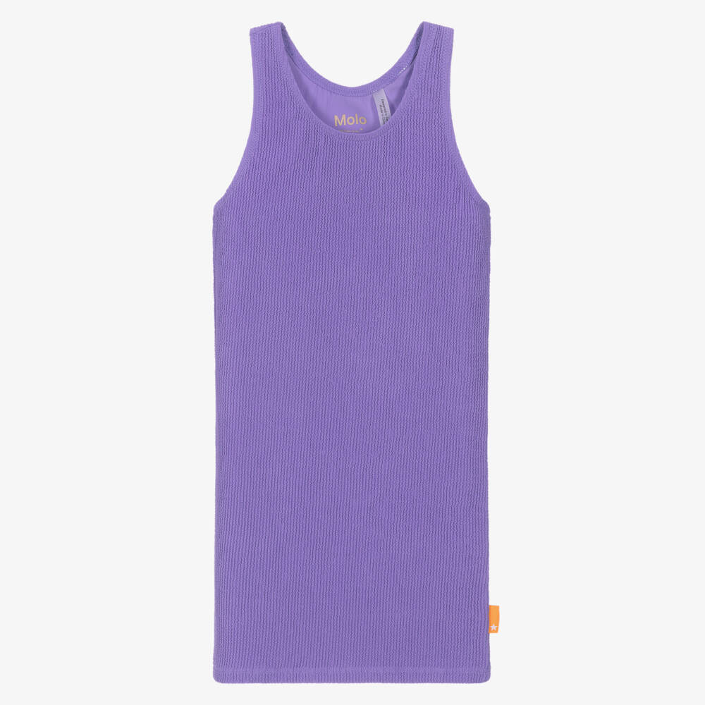 Molo-فستان شاطئ بنفسجي مجعد للبنات | Childrensalon Outlet