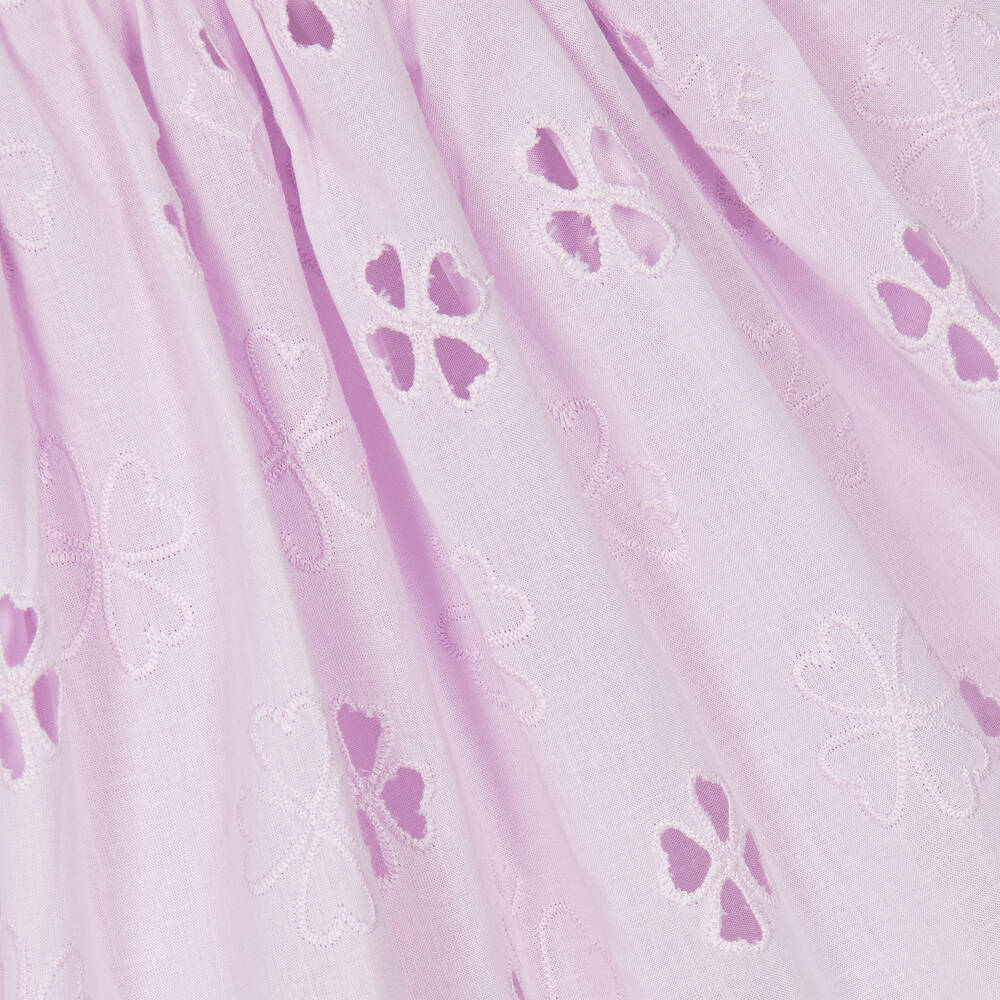 Molo-Girls Lilac Floral Cotton Dress | Childrensalon Outlet