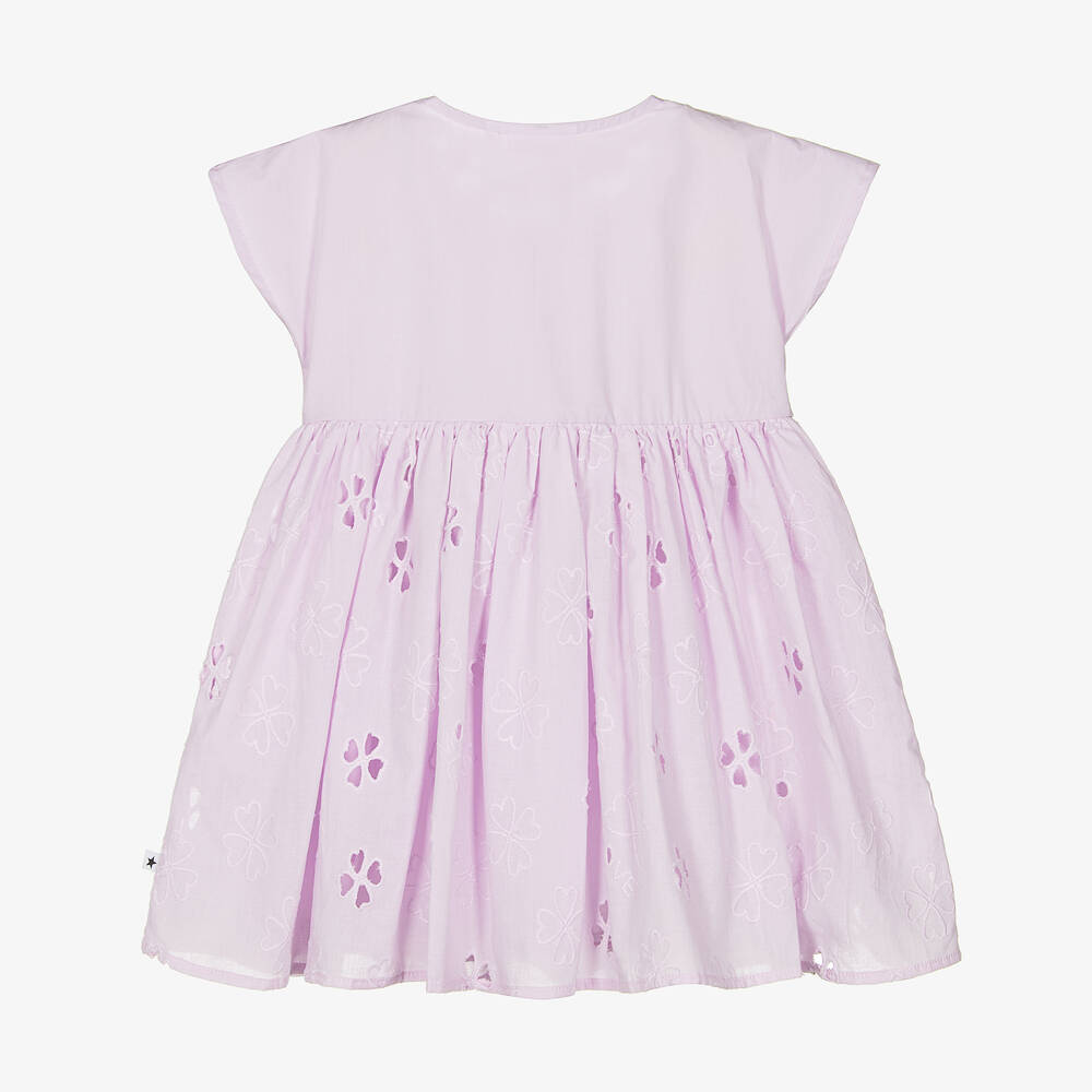 Molo-Girls Lilac Floral Cotton Dress | Childrensalon Outlet