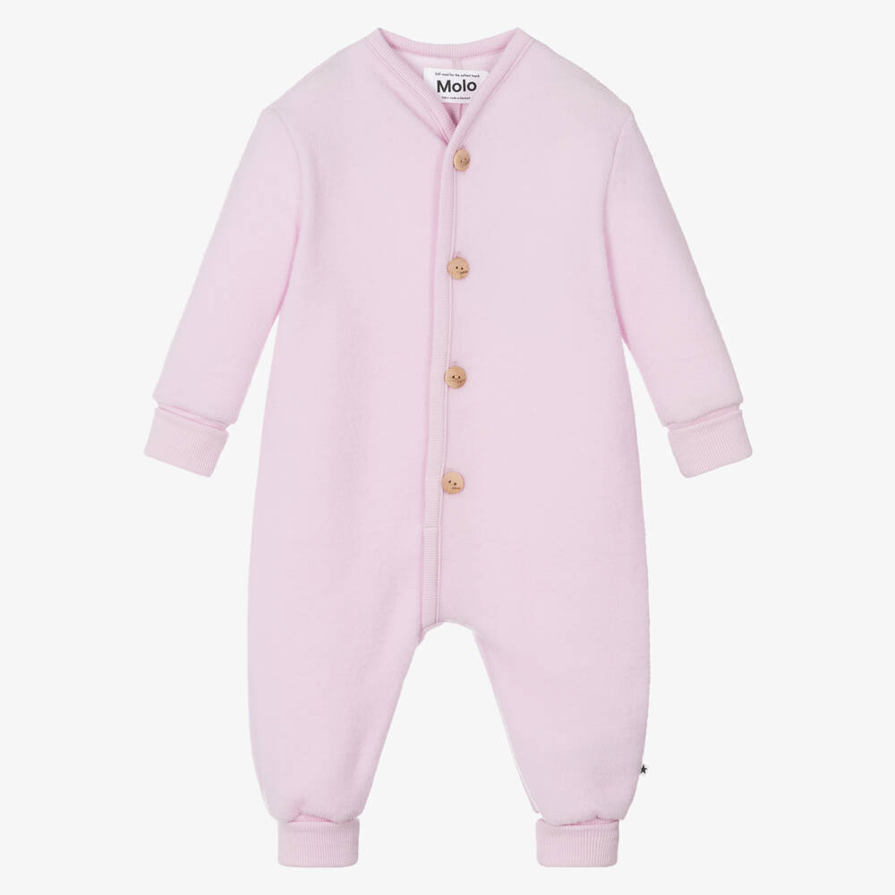 Molo-Girls Lilac Merino Pramsuit Delight | Childrensalon Outlet