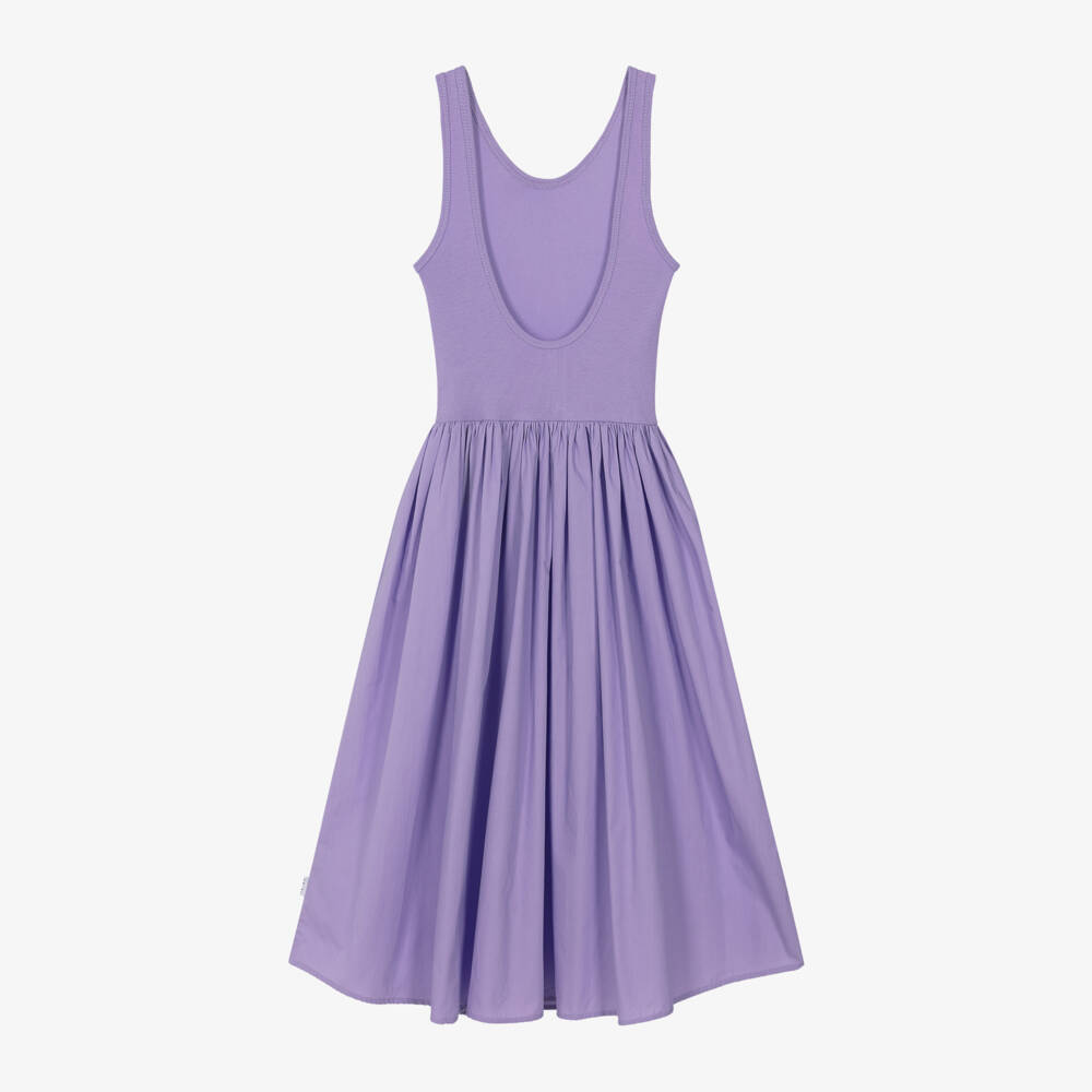 Molo-Girls Lilac Organic Cotton Midi Dress | Childrensalon Outlet