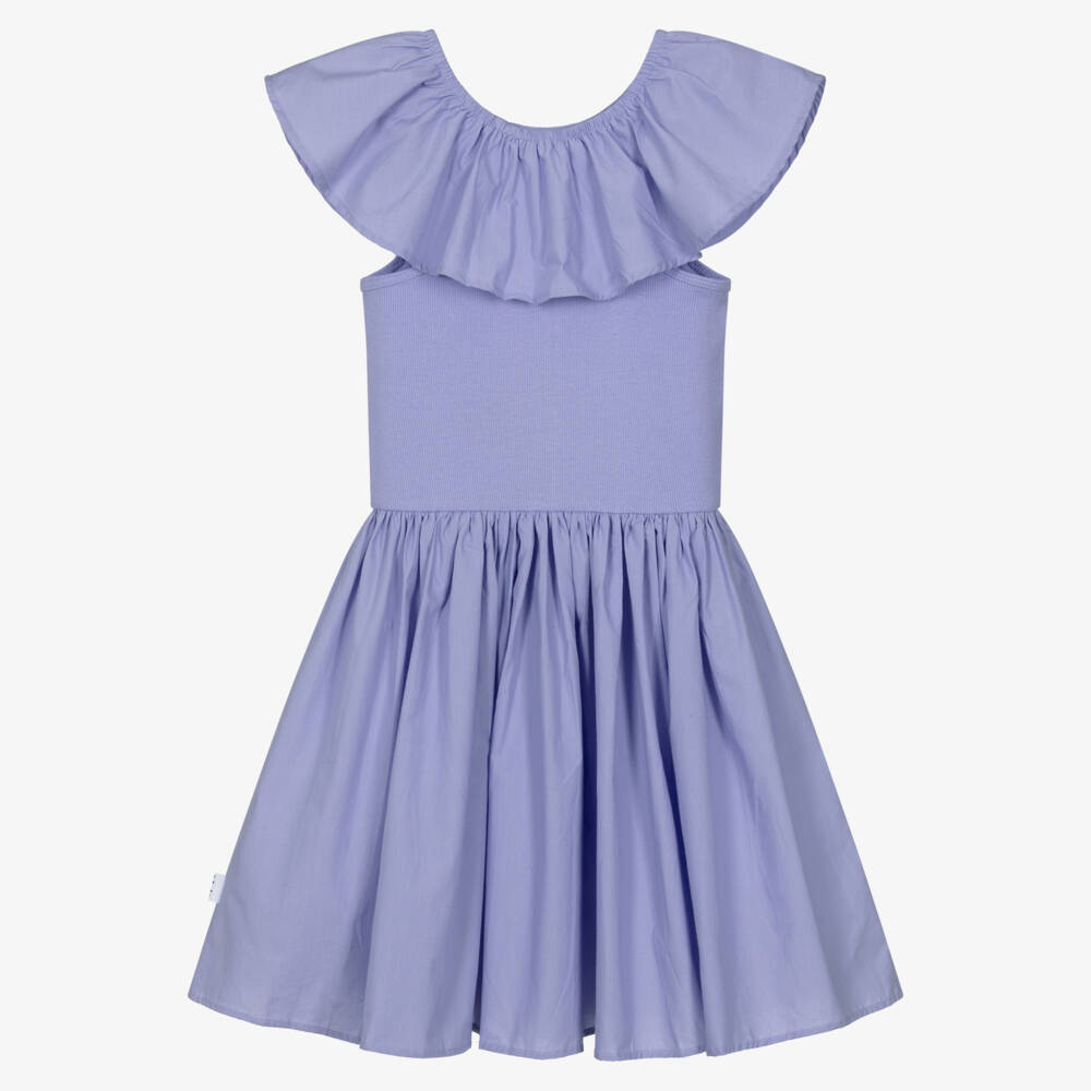 Molo-Платье из хлопка с оборками лилового цвета для девочек | Childrensalon Outlet