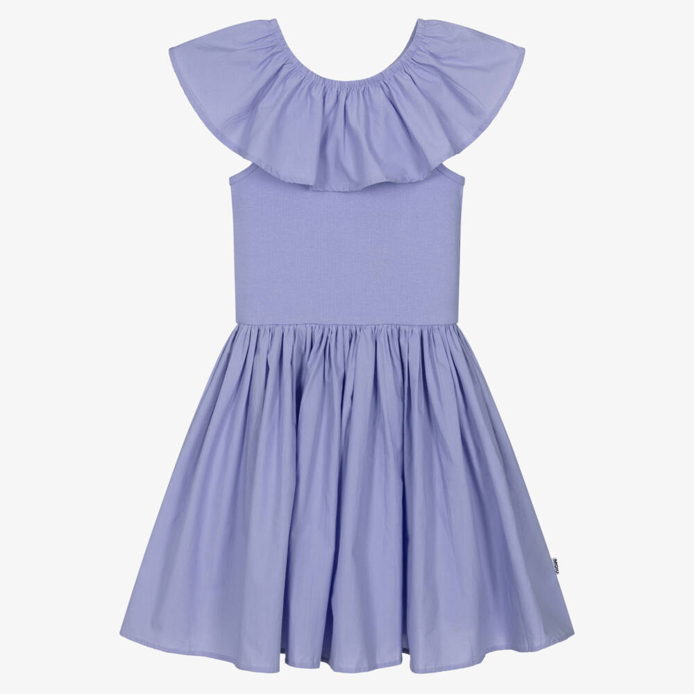 Molo-Платье из хлопка с оборками лилового цвета для девочек | Childrensalon Outlet