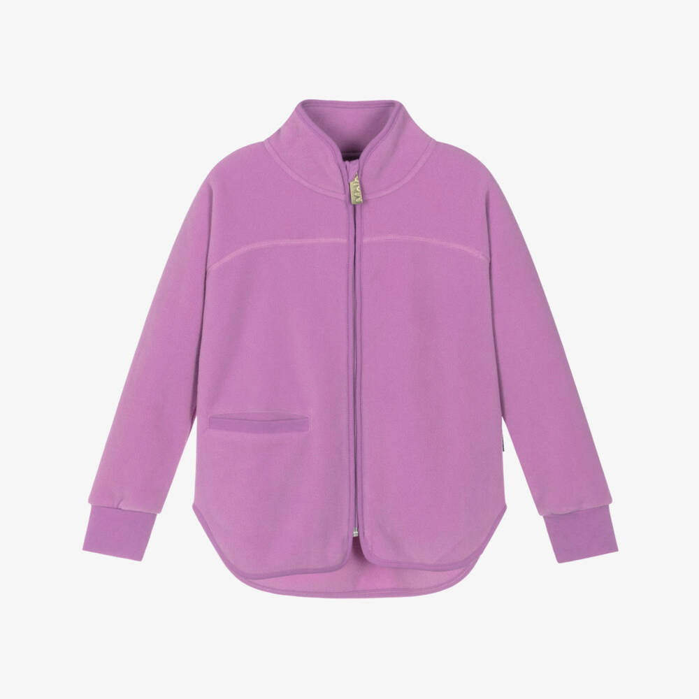 Molo-Girls Lilac Pink Fleece Zip-Up Top | Childrensalon Outlet