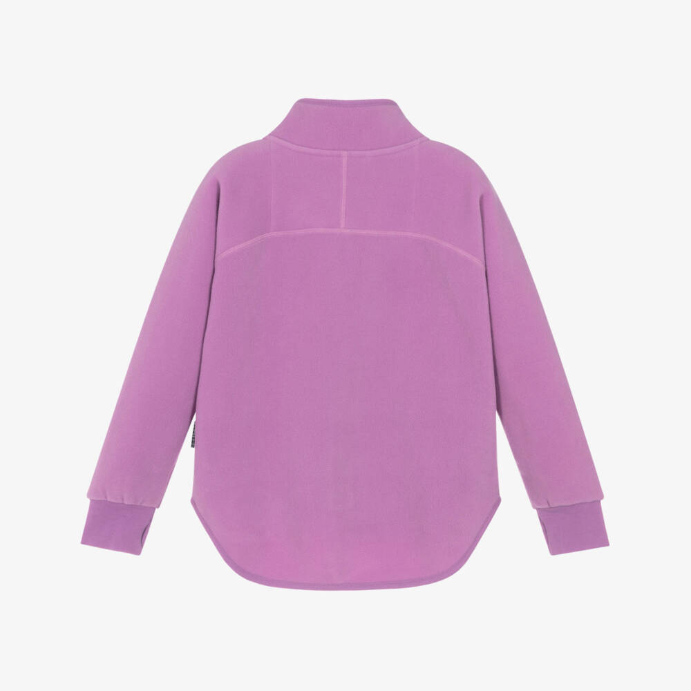 Molo-Girls Lilac Pink Fleece Zip-Up Top | Childrensalon Outlet