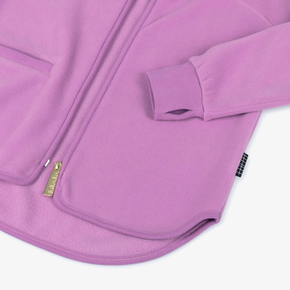 Molo-Girls Lilac Pink Fleece Zip-Up Top | Childrensalon Outlet