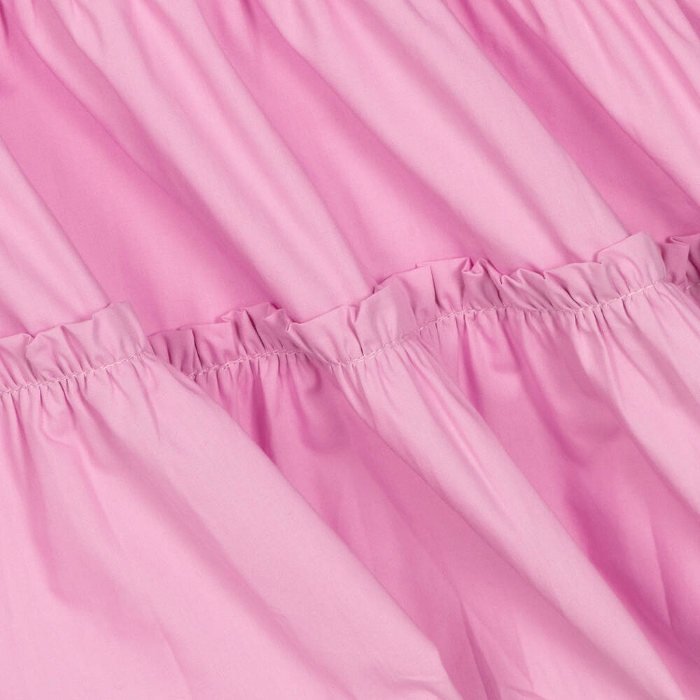 Molo-Girls Lilac Pink Tiered Cotton Dress | Childrensalon Outlet