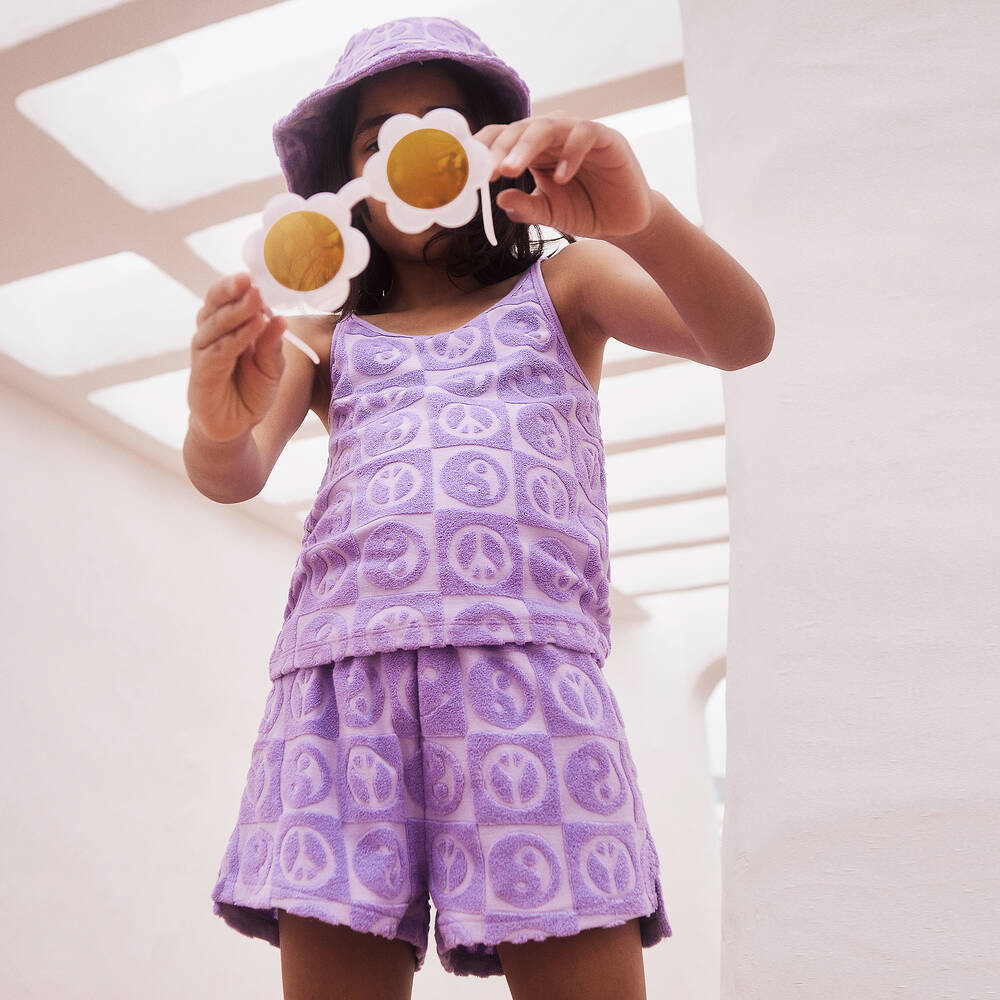 Molo-Girls Lilac Purple Cotton Towelling Top | Childrensalon Outlet