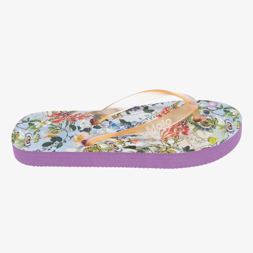 Molo-فليب فلوب مطاط لون بنفسجي بطبعة ورود للبنات | Childrensalon Outlet
