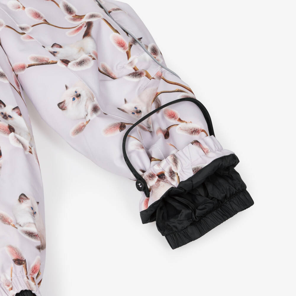 Molo-Girls Lilac Purple Hooded Kitten Snowsuit | Childrensalon Outlet