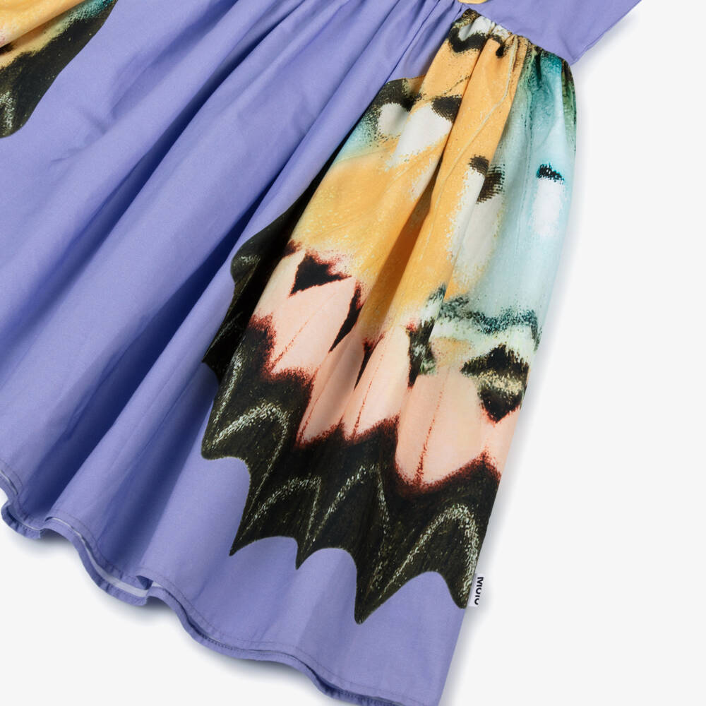 Molo-Girls Lilac Purple Organic Cotton Butterfly Dress | Childrensalon Outlet